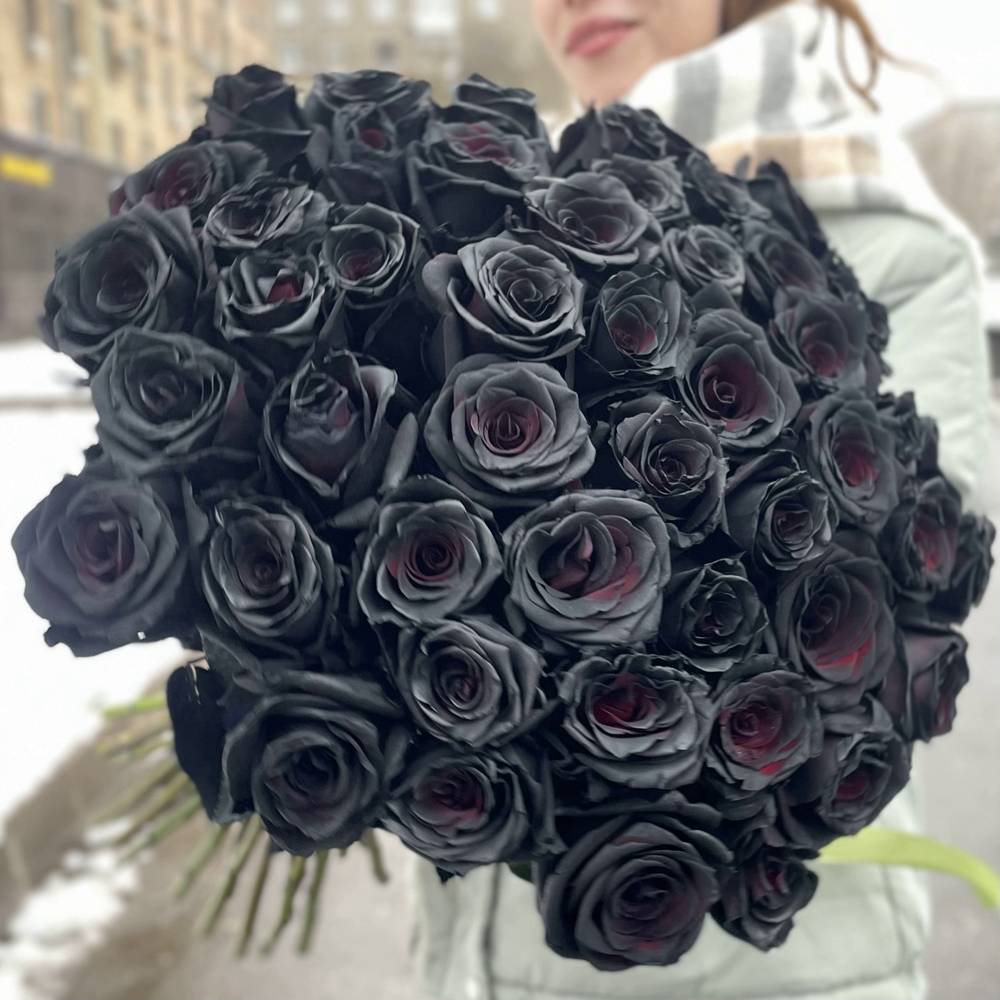 Букет из 45 черных роз Premium Эквадор