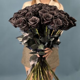 Букет из 51 черной розы Premium Эквадор