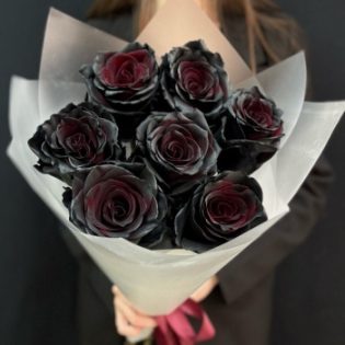 Букет из 7 черных роз Premium Эквадор