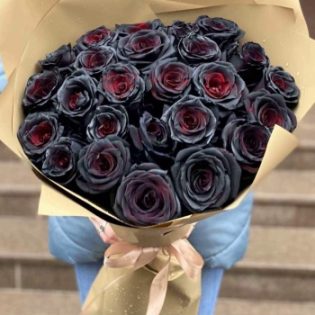 Букет из 25 черных роз Premium Эквадор