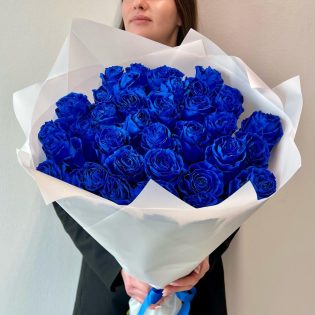 Букет из 35 синих роз Эквадор