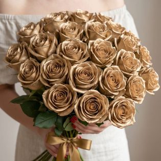 Букет из 23 золотых роз Premium