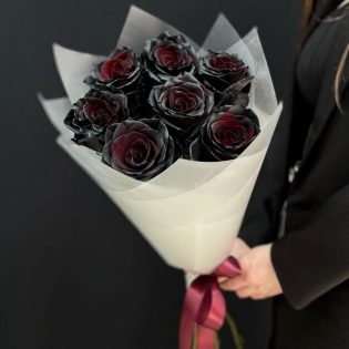 Букет из 7 черных роз Premium Эквадор