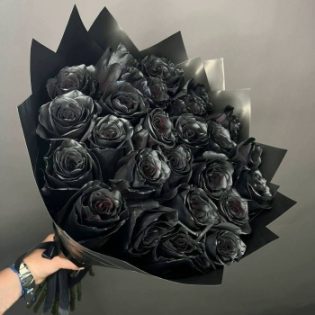 Букет из 23 чёрных роз Premium Эквадор