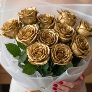 Букет из 11 золотых роз Premium