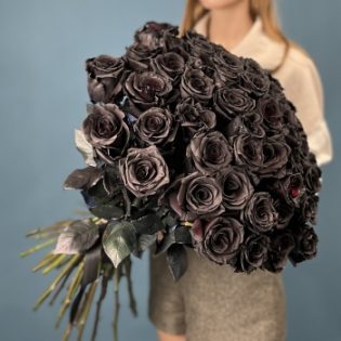 Букет из 51 черной розы Premium Эквадор